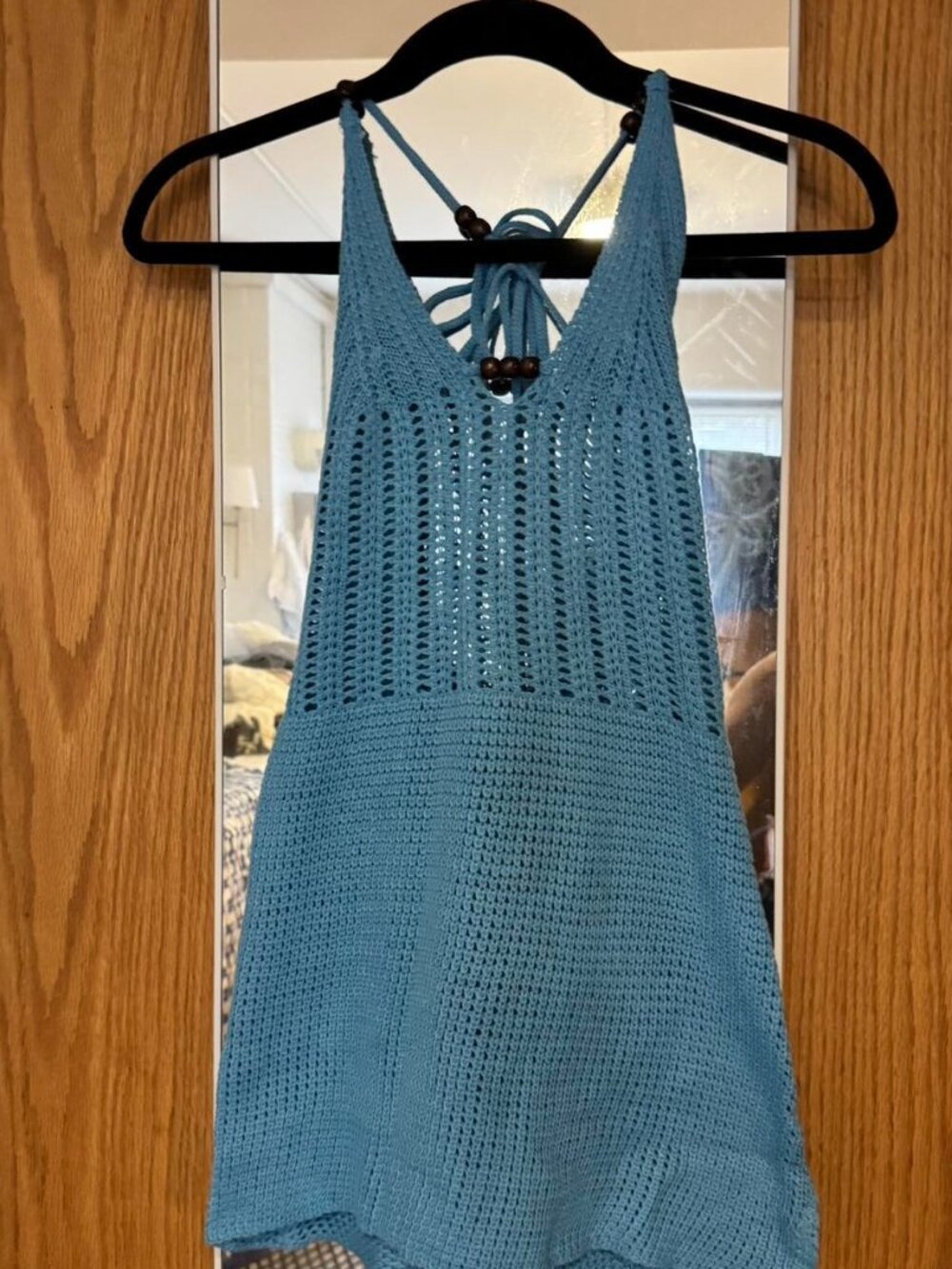 Blue crochet dress